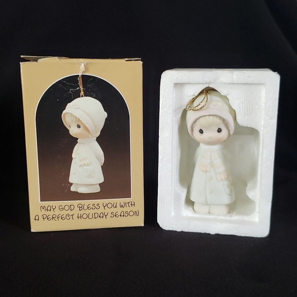 Vintage 1984 Precious Moments "May God Bless You With a Perfect Holiday Season